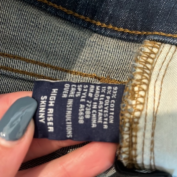 Madewell High Riser Skinny Jeans 29 dark classic wash like new stretchy - Picture 7 of 10